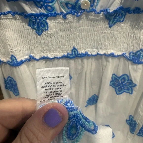 Piti Cuiti White and Blue Floral Maxi Dress - Picture 9 of 13